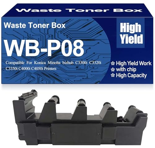 SXLXYOF Contenedor de Cartuchos de tóner Residual WB-P08 Compatible para Konica Minolta Bizhub C3300 C3320 C3350 C4000 C4050 C3300i C3320i C3350i C4000i C4050i Impresoras,WB P08-1PC