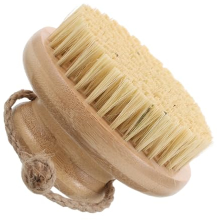 LOLIPPYY Cepillo de Ducha de Bambú Cepillo Corporal Seco Exfoliante Elimina Piel Muerta para Ducha Uso Baño para Hombres y Mujeres