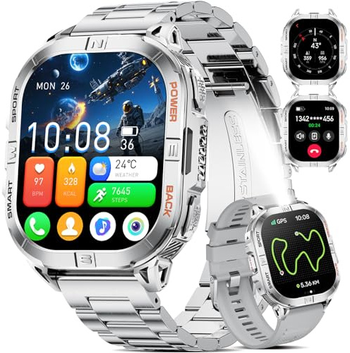 Montre Connectée Homme GPS avec Boussole: 2.13 Smartwatch Baromètre Altimètre Appel Bluetooth 600mAh Batterie Fréquence Cardiaque SpO2 Sommeil 120+ Mode Sport Étanche Fitness Tracker pour Android iOS