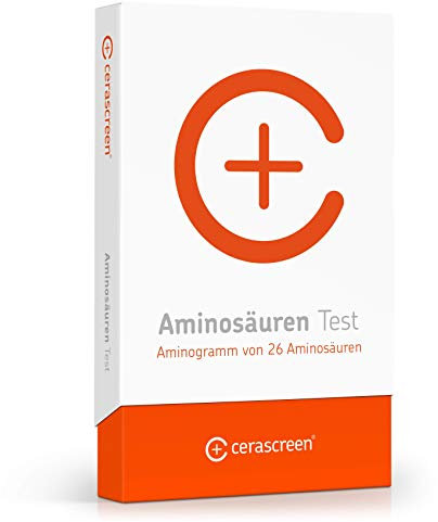 Aminosäuren Selbsttest von CERASCREEN - Aminogramm von 26 Aminosäuren | Professionelle Analyse der Konzentration von essentiellen, semi-essentiellen und nicht-essentiellen Aminosäuren | BCAA und EAA
