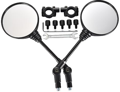 GOOFIT 8/10mm Base de Montage en Alliage Vis de Conversion Rétroviseurs latéraux Réglage à 360 Guidon Rotatif Remplacement pour Moto Quad Scooter Cyclomoteur Go Kart Buggy Pit Dirt Bike ATV UTV