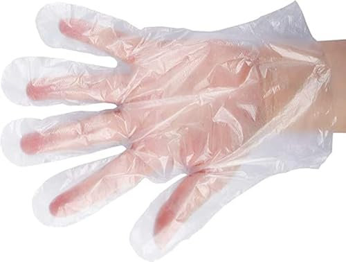 2000 PCS Guanti monouso in plastica trasparente in polietilene, Guanti in PE trasparenti per la cottura pulizia della vernice Colorazione dei capelli