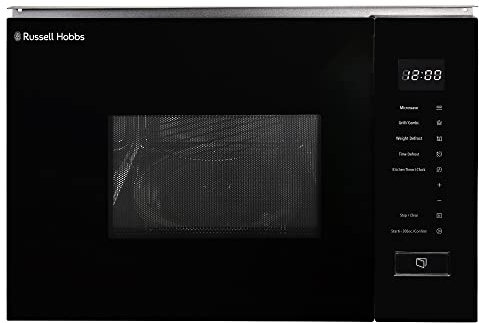 Russell Hobbs Built in 20 Litre Touch Control Digital Microwave with Grill, Defrost Setting, 5 Power Levels, 8 Autocook Settings, Black, 1 Year Guarantee RHBM2002B