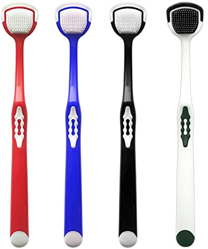 Zungenreiniger, Zungenbürste, Zungenschaber, Zungenreiniger, Zungenreiniger, Zungenschaber, Zungenschaber, Reiniger, Zungenbürsten, hilft gegen schlechten Atem, 4 Stück