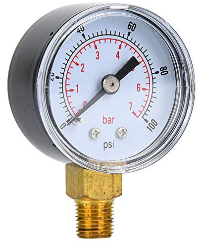 Mekanisk Tryckmätare, 4 Oljetrycksmätare 1/8 Tum Bspt Bottenanslutning för Luftolja Vatten (0-100psi,0-7bar)