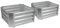 Harbour Housewares 2X Silber 60cm x 60cm Quadratisch Galvanisierter Stahl Hochbeet für den Garten - Groß Draussen Gemüse Blume Wachsen Pflanzer Trog Kasten
