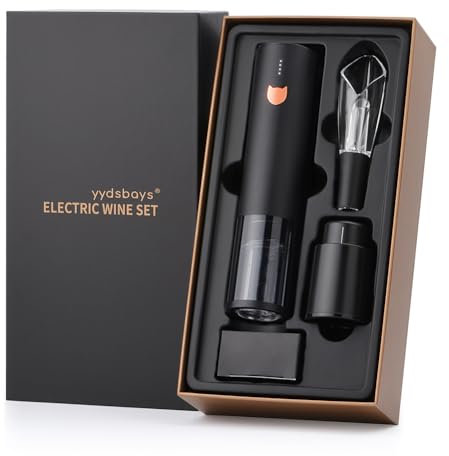 YYDSBAYS Cavatappi Elettrico per Vino Apribottiglie Elettrici Automatico Professionale per Gli Amanti del Vino Regalo di Lusso (Oro Rosa, Set, Scatola Regalo, Ricaricabile, Un Tocco)