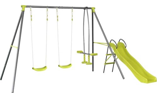 Habitat et Jardin Portique en métal Enzo II avec 4 agrès - 315 x 225 x 195 cm