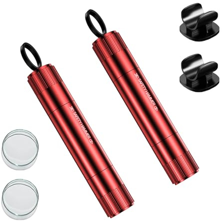 2 in 1 Car Safety Hammer, Window Glass Breaker and Seat Belt Cutter, Emergency Escape Tool Vehicle Safety Glass Hammer for Car and Buses, Emergency Cartool (Chinese Red)