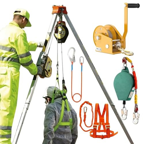 Kit di protezione anticaduta per spazi confinati pesanti con treppiede, sistema di salvataggio per 1200 1800 2500 libbre - Attrezzature e strumenti essenziali per la sicurezza antincendio