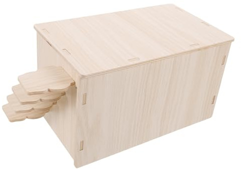 Abaodam Maison en Bois pour Hamster Et Cochon D’Inde, Cachette Solide Et Naturelle, Bois Massif, Taille Compacte, Habitat Confortable pour Cage, Petits Rongeurs Et Cobayes
