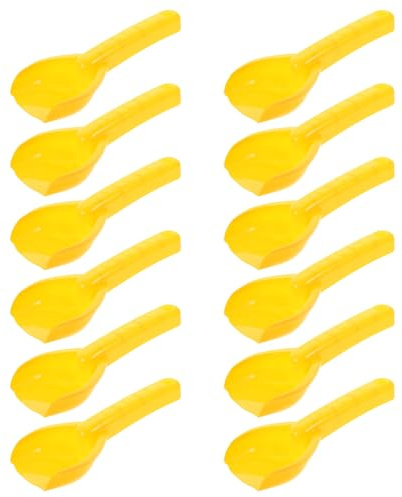 BESPORTBLE Lot de 12 Pelles à Sable pour Enfants, en Plastique Jaune, pour Jeux Et Activités de Plein Air.