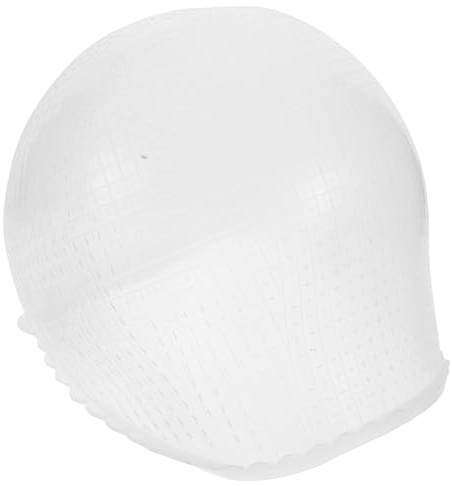 DRESSOOS Gorro de Silicona para Teñir el Cabello con Orificios Cruzados, Reutilizable, Ajustable y Semitransparente Blanco, Tapa para Mechas y Reflejos en Peluquería y Uso Doméstico