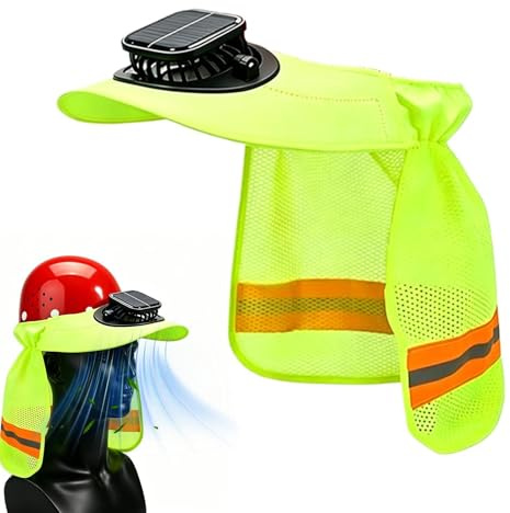 Cappello rigido con ventola, casco di sicurezza refrigerante di dimensioni regolabili, cappello da lavoro ventilato portatile, cappello rigido con ventola solare per lavoratori edili, casco protettivo