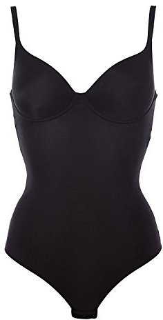 Body Lormar imbottito con coppe stretch retro taglio laser articolo Mousse (4°, Nero)