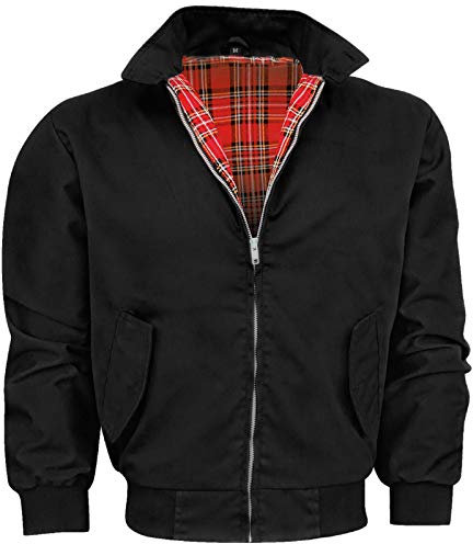 Harrington Jacket, The Knightsbridge of London, Harrington Jacke Lord-Canterbury Blouson English Jacke Karofutter - Red Check lining from Inside - XS-4XL (Black, M)