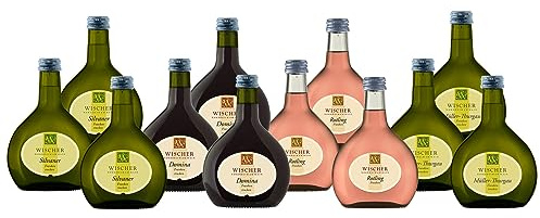 WEIN WISCHER Franken Weinpaket To-Go [12 x 0,25 l] Silvaner, Domina, Rotling, Müller-Thurgau | Frühling [Qualitätswein] Bocksbeutel
