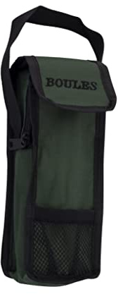 Engelhart - bag for 3 boules game with handle Opening at the top - Opens and closes with zipper and scratch- Size; 23 x 8.5 x 3.5 cm (Green)