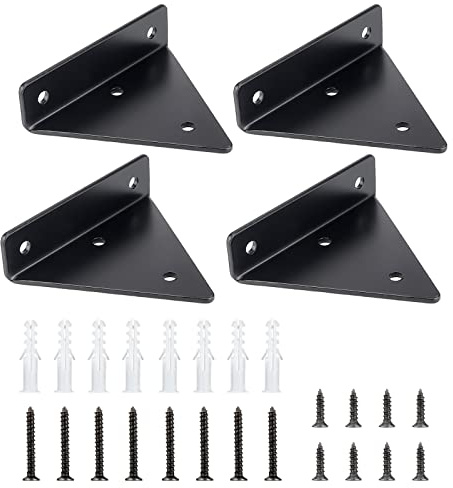 4 Piezas Soportes de Estante Flotante, Escuadras para Estanterias de Pared Triangulares Invisibles, Soporte Estanteria Pared para Estante, Estantería(80 * 100)