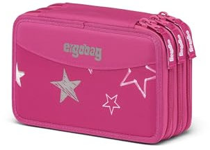 ergobag Maxi-Mäppchen Set 40-Teilig, Lyra Bunt- und Filzstifte, Kleingeld Fach, Lineal, Schere SternzauBär - Pink, one_size
