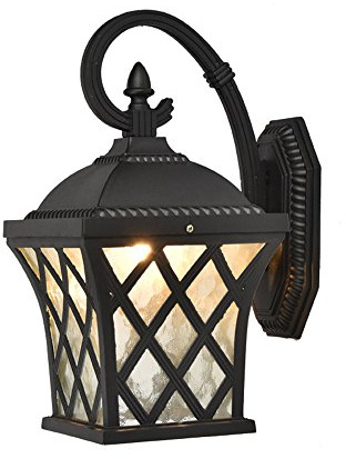 Luz de Pared, lámpara de Pared Impermeable para Exteriores de Aluminio con Rejilla de Lujo; Villa Europea Balcón Pasillo Jardín Poste de la Puerta Lámpara de pa