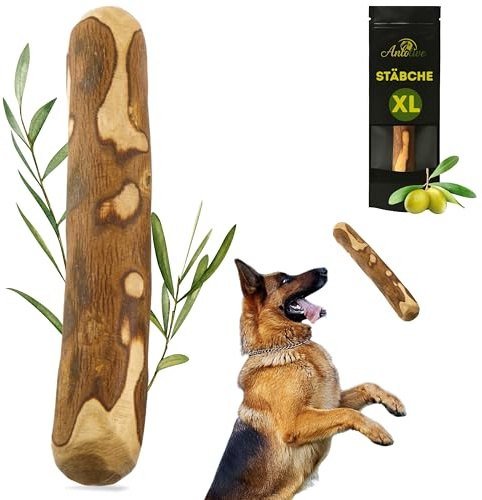 Anlolive | Gioco da Masticare Naturale Taglia XL 27-30 cm | Cani di Taglia Grande | Legno d’Ulivo | Giocattolo Sano, Sicuro e Resistente | Allevia l’Ansia, Protegge i Denti e Riduce lo Stress