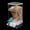 Automatischer Vogelfutterspender, 1 Stück, transparent, zum Aufhängen, Futterbehälter mit Sitzstange, kein Durcheinander, Vogelkäfig-Zubehör für kleine und mittelgroße Sittiche, Nymphensittiche
