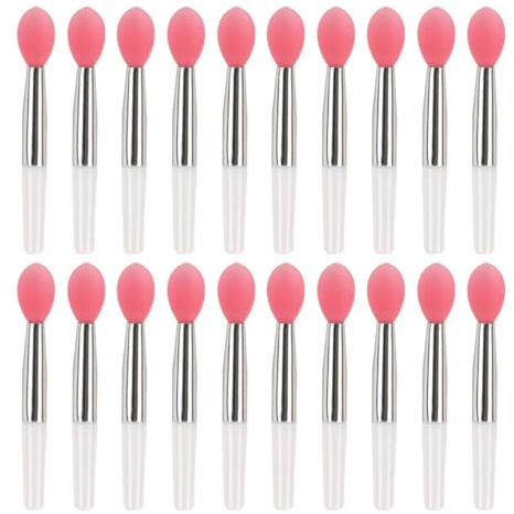 Namvo 20 stycken mini läppborst-applikator av silikon, sminkborstar, återanvändbar mini-läppbalsamborste av silikon, läppstift-borst-applikator, bärbar läppapplikatorborste,