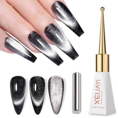 GZSYY Cat Eye UV Gel Schwarz 10ML Gel Nagellack Magnet Nagellack UV Nagellack Magnetisch Gel Polish