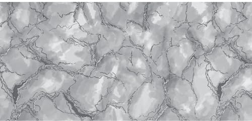 SaRani Tappeto Fantasia Marmo Guida Passatoia Corsia Runner da Cucina Corridoio Flessibile Tagliabile Gomma Antiscivolo (Grigio, 100x50 cm)