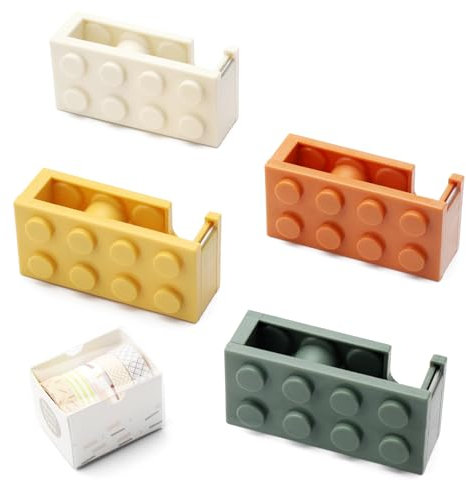 4 Stück Klebebandabroller, Abroller klebeband, Kinder Klebeband Tischabroller, Klebestreifen abroller, Tesa abroller Zum Schnellen Schneiden Von Klebeband,Büro, Schule, Blumenläden