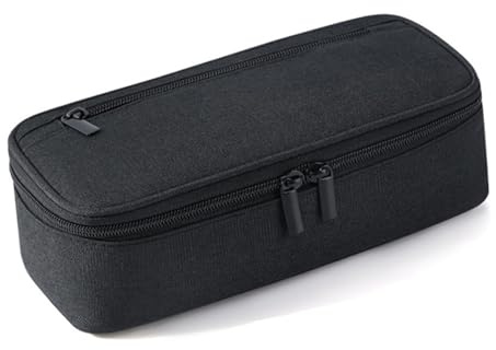 YYUEZHI Federmäppchen, Mäppchen Groß, Federmappe 2 Fächer Schwarz, Mit Reißverschlüsse, Oxford-Stoff, Große Kapazität, Federtasche für Erwachsene Teenager Schule Büro, 23 * 11 * 6.5 cm