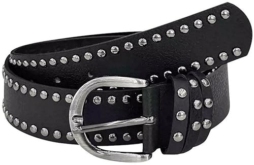 CaySep Adjustable-Vintage-Western-Belts for Women Men Studded-Leather-Cowboy-Style Belt for Jeans Pants Dresses