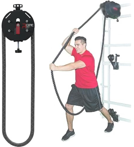 ZGHQHCDRH Entraîneur à Corde Infinie Maison, Machine à Tirer Corde, système câble-poulie résistance réglable, équipement Salle de Sport Maison, pour Prise, Bras, Dos et Coordination corporelle.(Red)