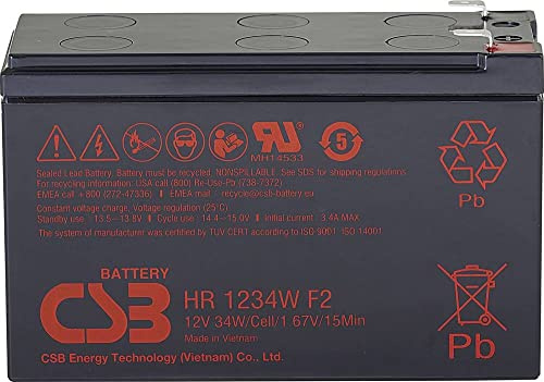 CSB Battery HR 1234W High-Rate HR1234WF2 batteri al Piombo 12 V 8,4 Ah Piombo-AGM (L x A x D) 151 x 99 x 65 mm spina