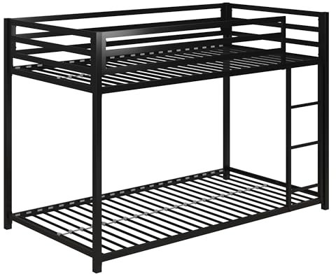 DHP Furniture Miles Metal Bunk Bed Black Single/Single