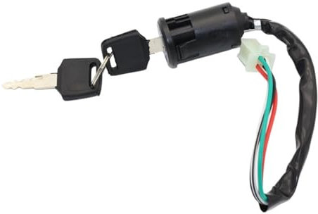 Interruptor con Llave 4 Cables,Akozon Juego de Llaves de Interruptor de Encendido,Llave de Bloqueo del Interruptor de Encendido 4 Hilos para Quad ATV Go Kart Pit Dirt Bike Scooter Ciclomotor