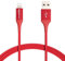 Amazon Basics Verbindungskabel USB-A auf Lightning, Nylon-umflochten, MFi-zertifiziertes Ladekabel für iPhone, rot, 0.9 m