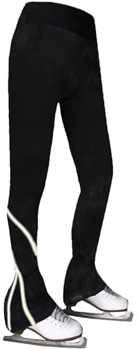 LIUHUO Pantalon de Patinage Artistique pour Fille et Femme - Noir - en Polaire - Respirant - Legging pour Enfants