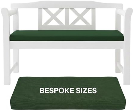 Kosiproducts Custom Bench Cushions, Bespoke Crash Mats, Cut To Size Outdoor and Inddor Seating Pads, Green, 10cm Thick