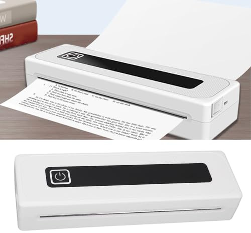 Asixxsix Inkless Portable Printer for Travel, 200dpi Trådlös Termisk Skrivare med Termisk Pappersrulle, små Mobila Skrivare för Telefon, för Hembilskontorsföretag