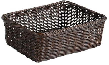 Kesper 17863 - Cestino per il pane in rete di plastica, 32 x 26 x 11 cm, colore: Marrone/Nero