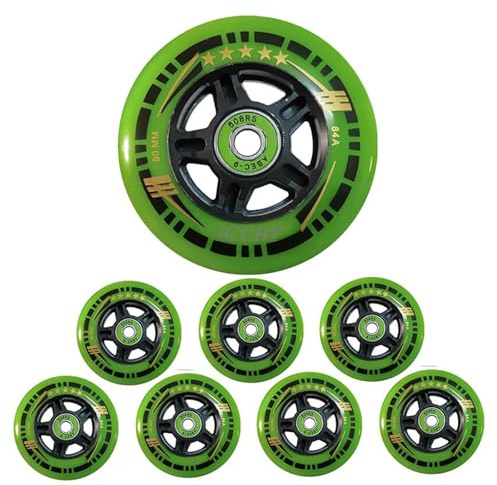 JCCHT 84MM 90MM Inlineshjul med/utan kullager 84A Hållbara ersättningshjul för inomhus-/utomhusbruk 8-pack,W bearing,90mm