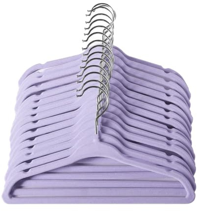 ManGotree Cintres en velours pour bébé de 27,9 cm, cintres antidérapants pour enfants avec crochet pivotant à 360°, cintres en feutre ultra-fin pour vêtements de bébés et tout-petits, lot de 15