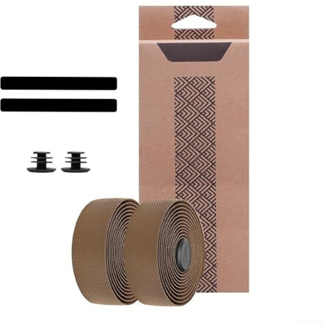 Cintas para manillar de bicicleta de carretera en poliuretano y EVA diseñadas para absorber los golpes y proporcionar un agarre antideslizante seguro (marrón)
