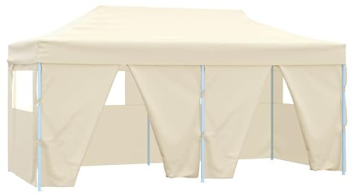 vidaXL Tenda Party Crema 291 x 580 x 315 cm Tessuto Oxford, Giardino e terrazza, tendone Moderno, Gazebo per Eventi, Gazebo Pieghevole, Padiglione all'aperto, Ombra per Festival, rifugio temporaneo