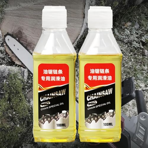 2 Pièces Huile Chaine Tronçonneuse | 100ml Huile Tronconneuse Electrique | Lubrifiant pour Chaîne De Tronçonneuses Inoxydable pour Tronçonneuses Guides-Chaînes Et Chaînes