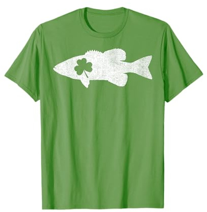 Bass Fishing St. Patrick's Day Shamrock Fisherman T-Shirt