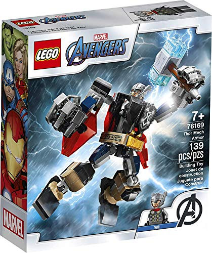 LEGO Marvel Avengers Classic Thor Mech Armor 76169 Cool Thor Hammer Playset; Superhero Building Toy for Kids, New 2020 (139 Pieces)