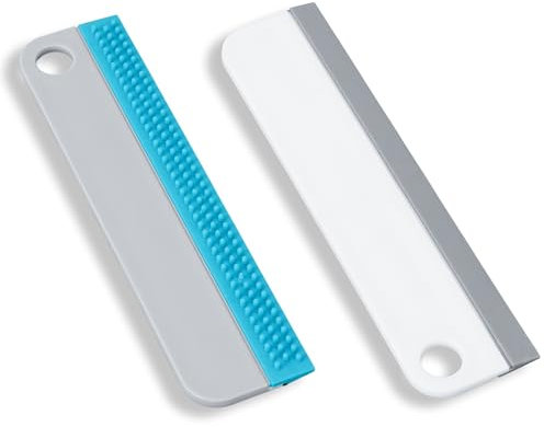 Belmalia 2X Rasqueta limpiacristales, Escobilla de Ducha, Rasqueta de Silicona para Espejos | Ventanas y Superficies en la Cocina, el Baño, el Coche, No Se Raya, Juego de Limpiaparabrisas de Silicona